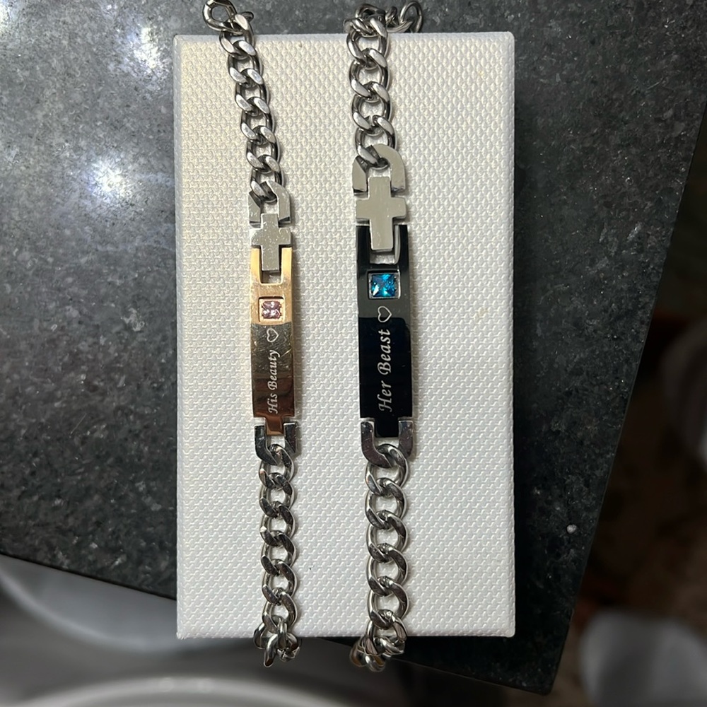 Beauty and the beast matching bracelet set